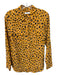 Equipment Size S Mustard Yellow & Black Silk Animal Print Button Long Sleeve Top Mustard Yellow & Black / S