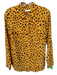 Equipment Size S Mustard Yellow & Black Silk Animal Print Button Long Sleeve Top Mustard Yellow & Black / S