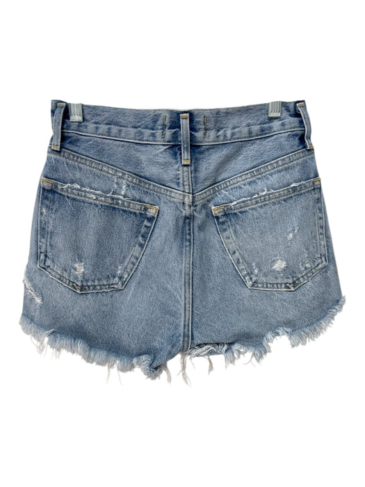 Agolde Size 23 Light Wash Cotton Denim Button Fly Cut Off High Rise Shorts Light Wash / 23
