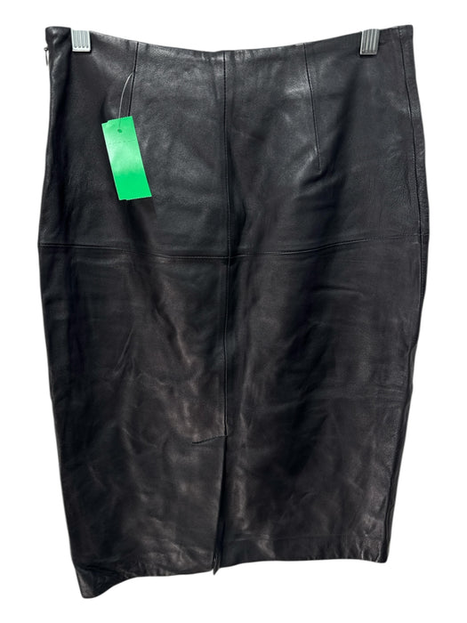 Antonio Melani Size S Black Leather Side Zip Pencil Skirt Black / S