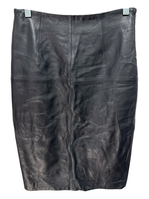Antonio Melani Size S Black Leather Side Zip Pencil Skirt Black / S