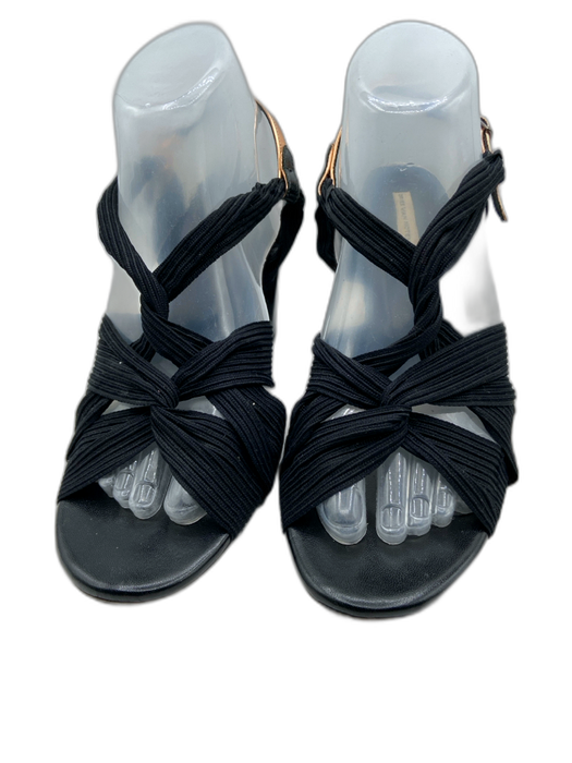 Dries Van Noten Shoe Size 40 Black RIBBON Leather Strappy High Heel Sandals Black / 40