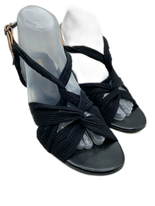 Dries Van Noten Shoe Size 40 Black RIBBON Leather Strappy High Heel Sandals Black / 40