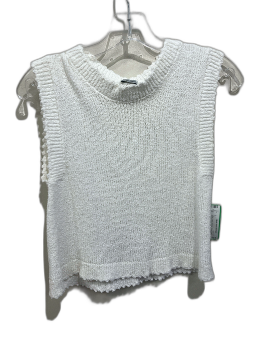 Rachel Comey Size XS White Cotton Thin Knit Ribbed Detail Sleeveless Top White / XS