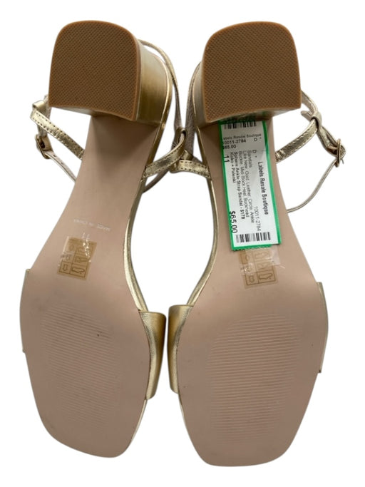 Koko + Palenki Shoe Size 11 Gold Leather Circle Ankle Buckle Sandals Gold / 11