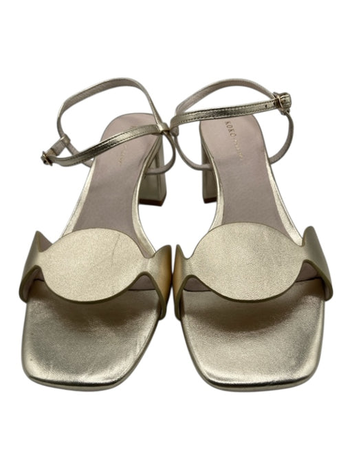 Koko + Palenki Shoe Size 11 Gold Leather Circle Ankle Buckle Sandals Gold / 11
