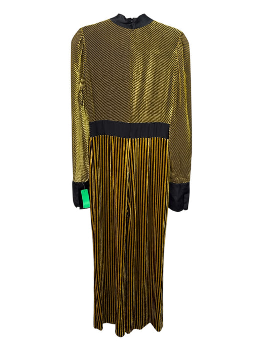 Diane Von Furstenberg Yellow & Black Viscose Blend Sheer Detail Jumpsuit Yellow & Black / 4