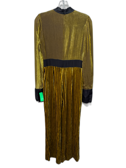 Diane Von Furstenberg Yellow & Black Viscose Blend Sheer Detail Jumpsuit Yellow & Black / 4