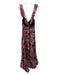 Just Cavalli Size M / 44 Red, Black, White Silk Abstract Paisley Cat Print Gown Red, Black, White / M / 44