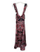 Just Cavalli Size M / 44 Red, Black, White Silk Abstract Paisley Cat Print Gown Red, Black, White / M / 44