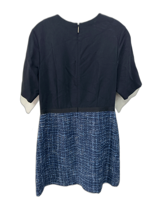 Jason Wu Collection Size 14 Black & Blue Viscose Tweed Fringe Trim Dress Black & Blue / 14