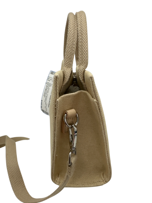 Brandon Blackwood Beige Canvas Crossbody Strap Text Magmetic Closure Bag Beige / S