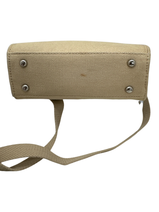 Brandon Blackwood Beige Canvas Crossbody Strap Text Magmetic Closure Bag Beige / S