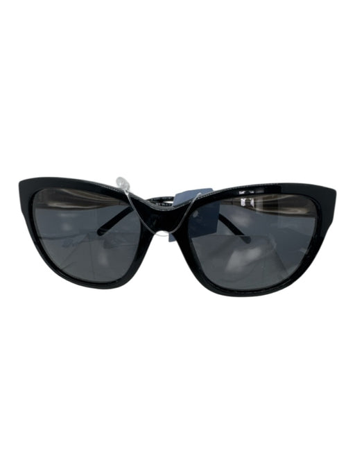 Burberry Black & Gold Acetate Metal Detail Cat Eye Sunglasses Black & Gold