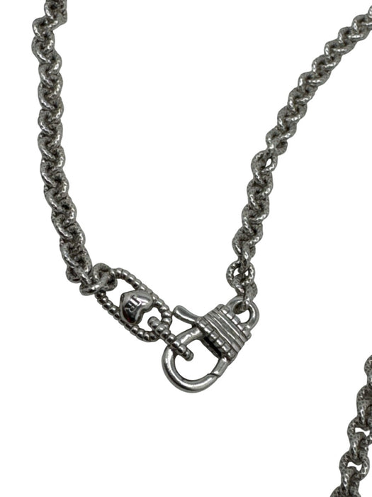 Judith Ripka Silver & Clear Sterling Silver Chain Circle Pendant Necklace Silver & Clear