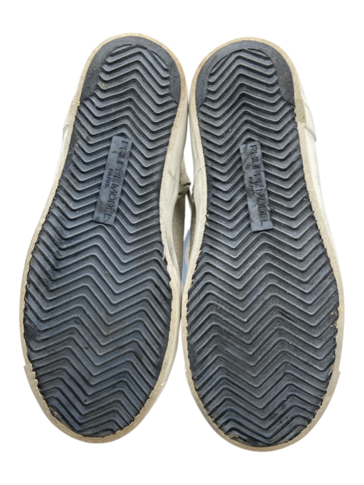 Philippe Model Shoe Size 37 Gray & White Leather Suede Side Zip Sneakers Gray & White / 37