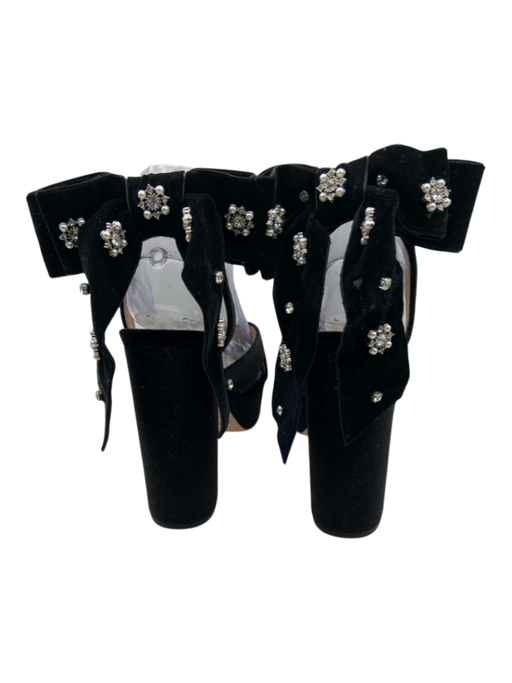 Nicola Bathie x Antonio Melani Shoe Size 8.5 Black Velvet Back Bow Pumps Black / 8.5