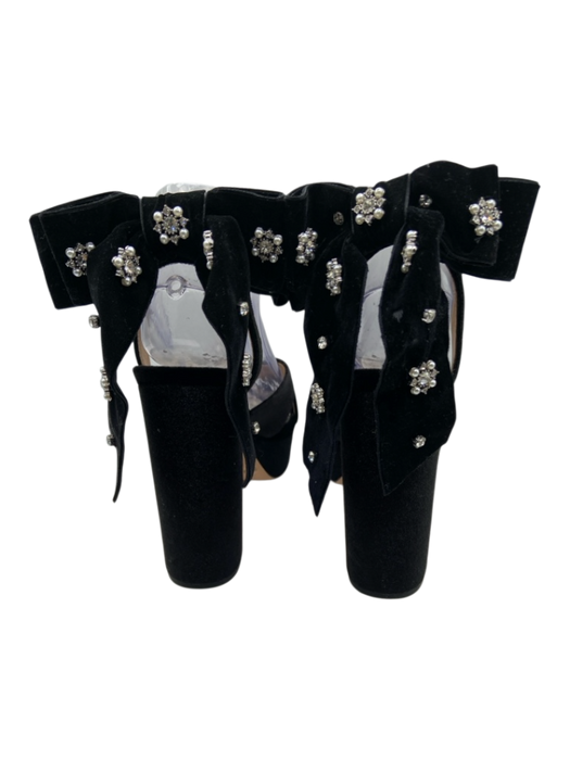 Nicola Bathie x Antonio Melani Shoe Size 8.5 Black Velvet Back Bow Pumps Black / 8.5