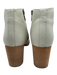 Frye Shoe Size 8 Cream White Leather Block Heel Ankle Side Zip Booties Cream White / 8
