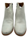 Frye Shoe Size 8 Cream White Leather Block Heel Ankle Side Zip Booties Cream White / 8