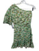 Farm Rio Size XS Green & Beige Cotton Blend Eyelet Floral One Shoulder Dress Green & Beige / XS