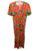 Sheridan French Size Medium Pink, Orange, Green Cotton Blend Floral Dress Pink, Orange, Green / Medium