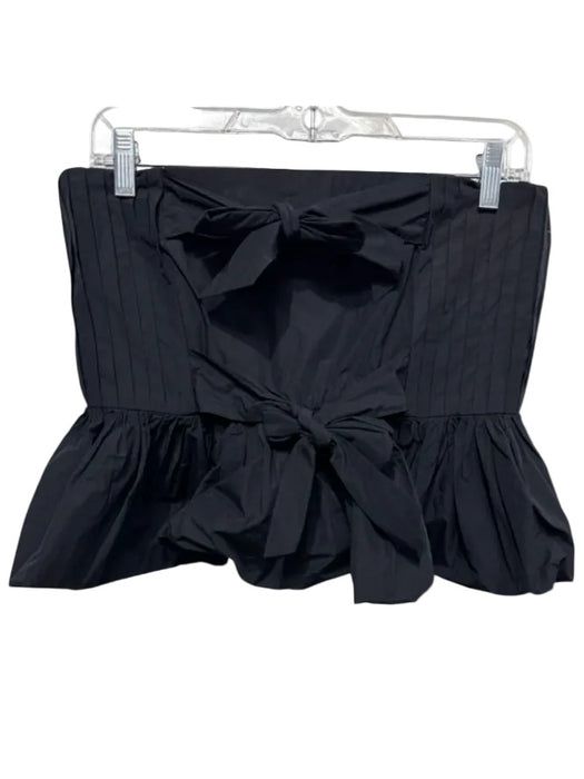 Hunter Bell Size 2 Black Polyester Blend Strapless Bow Cropped Top Black / 2