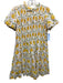 Jude Connally Size Large White & yellow Cotton Blend Floral Short Sleeve Dress White & yellow / Large