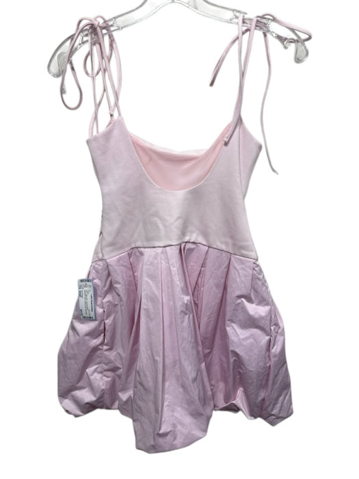 Free People Size Small Baby Pink Viscose Blend Spaghetti Strap balloon hem Dress Baby Pink / Small