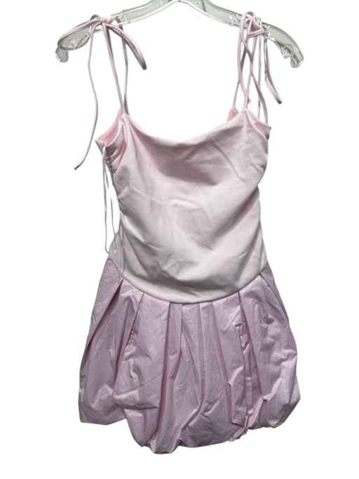 Free People Size Small Baby Pink Viscose Blend Spaghetti Strap balloon hem Dress Baby Pink / Small