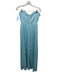 Miss Rosier Size Large Aqua Polyester Strapless Pleated Midi Dress Aqua / Large