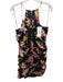 Likely Size 12 Black & Pink Print Satin Spaghetti Strap Sleeveless Dress Black & Pink Print / 12