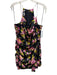 Likely Size 12 Black & Pink Print Satin Spaghetti Strap Sleeveless Dress Black & Pink Print / 12