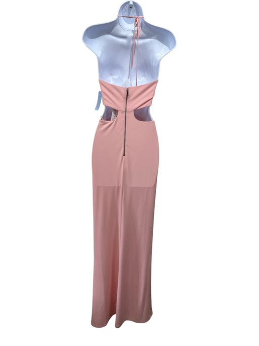 Alice & Olivia Size 4 Baby Pink Polyester Blend Sleeveless Cut Outs Halter Gown Baby Pink / 4