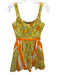 J Crew Size 2 Yellow & Green Print Cotton Floral Sleeveless Dress Yellow & Green Print / 2