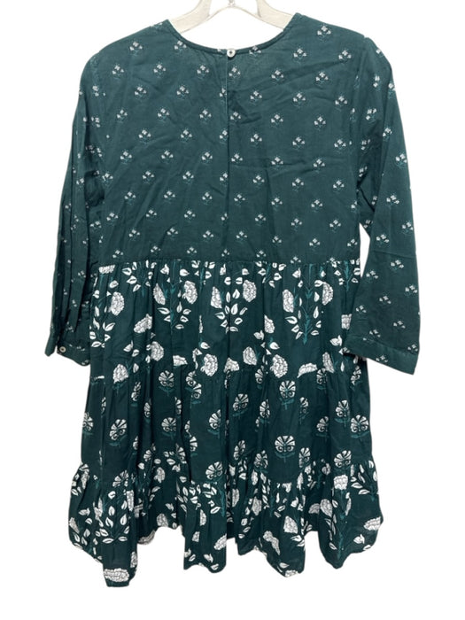 Ro's Garden Size XS Dark Green Print Cotton Blend Floral Long Sleeve Dress Dark Green Print / XS