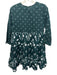 Ro's Garden Size XS Dark Green Print Cotton Blend Floral Long Sleeve Dress Dark Green Print / XS
