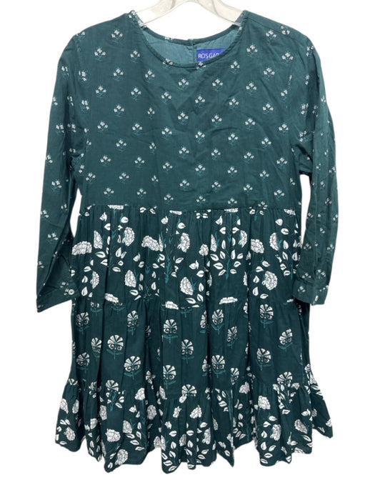 Ro's Garden Size XS Dark Green Print Cotton Blend Floral Long Sleeve Dress Dark Green Print / XS