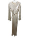 Shona Joy Size 6 Ivory Viscose Blend Long Sleeve Cut Outs Gown Ivory / 6