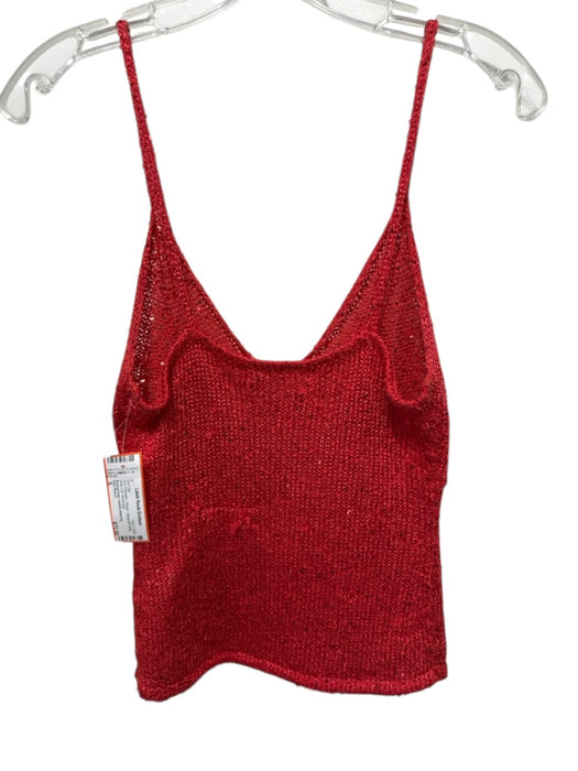 Asta Resort Size S Red Polyester Sequin Spaghetti Strap Body Con Skirt Set Red / S