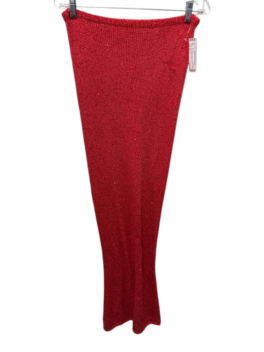 Asta Resort Size S Red Polyester Sequin Spaghetti Strap Body Con Skirt Set Red / S