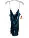 5a7 Cinq a Sept Size 6 Teal Blue Polyester & Silk Velvet Side Ruching Mini Dress Teal Blue / 6