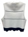 Tanya Taylor Size M White & Navy Blue Viscose Stripe Scalloped Sleeveless Top White & Navy Blue / M