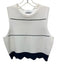 Tanya Taylor Size M White & Navy Blue Viscose Stripe Scalloped Sleeveless Top White & Navy Blue / M