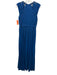 Adrianna Papell Size 12 Blue Polyester Mesh Overlay Pleat Detail Gown Blue / 12