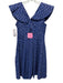 Kate Spade Size 2 Navy, Lavender & Brown Cotton Ruffle Cap Sleeve Dress Navy, Lavender & Brown / 2