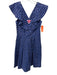 Kate Spade Size 2 Navy, Lavender & Brown Cotton Ruffle Cap Sleeve Dress Navy, Lavender & Brown / 2