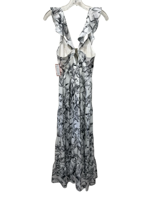 Significant Other Size 2 White & Gray Polyester Sleeveless Keyhole Midi Dress White & Gray / 2