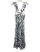 Significant Other Size 2 White & Gray Polyester Sleeveless Keyhole Midi Dress White & Gray / 2