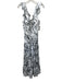 Significant Other Size 2 White & Gray Polyester Sleeveless Keyhole Midi Dress White & Gray / 2